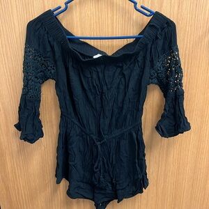 Hint of blush medium black dress